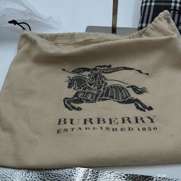 BURBERRY Nova Check Hand Bag Nylon Black Small Tote with Dust Bag - Picture 12 of 12